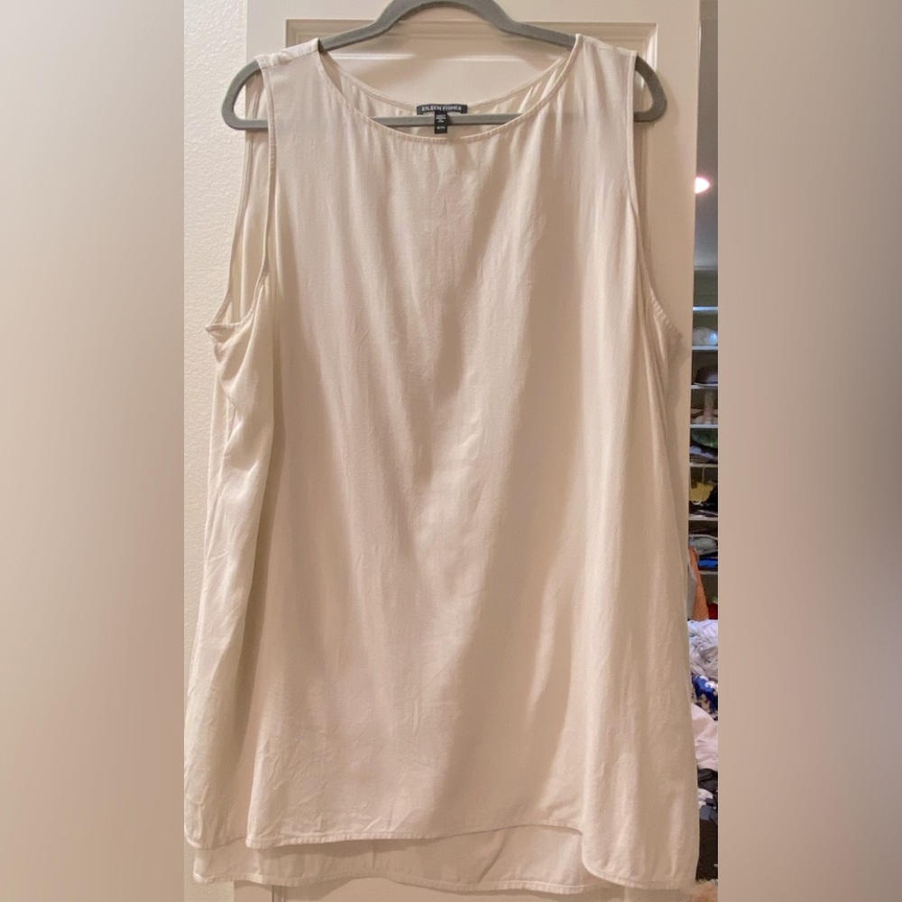 Eileen Fisher XL Washable Silk Shell Cream Colored